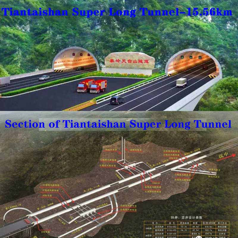 Os 15,56 quilômetros de escala Tiantaishan Tunnel World Top 1 e classificação de dificuldade de construção